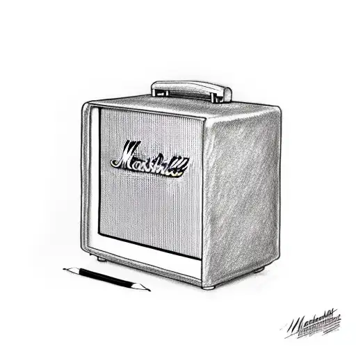 Marshall AMP whit a  Gibson guitar tattoo design idea