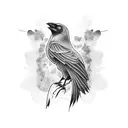 Crow head tattoo design idea