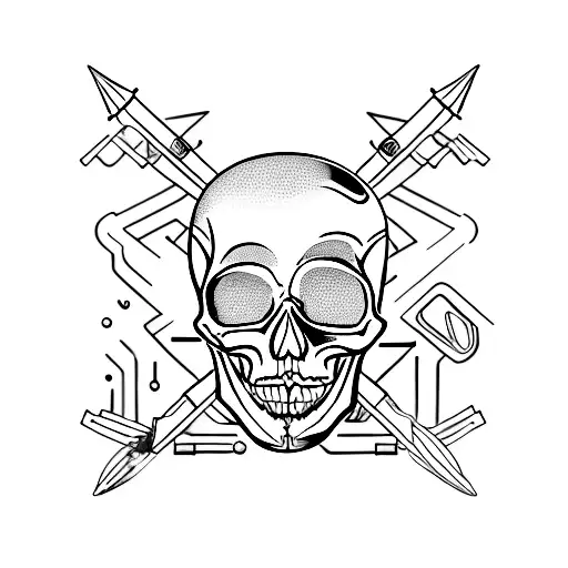 skull tig welding tattoo design idea
