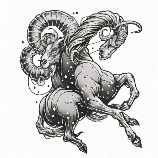 Aries constellation intertwined tattoo design idea