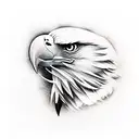 eagle Feathers, wing and clouds. Forearm tattoo design idea