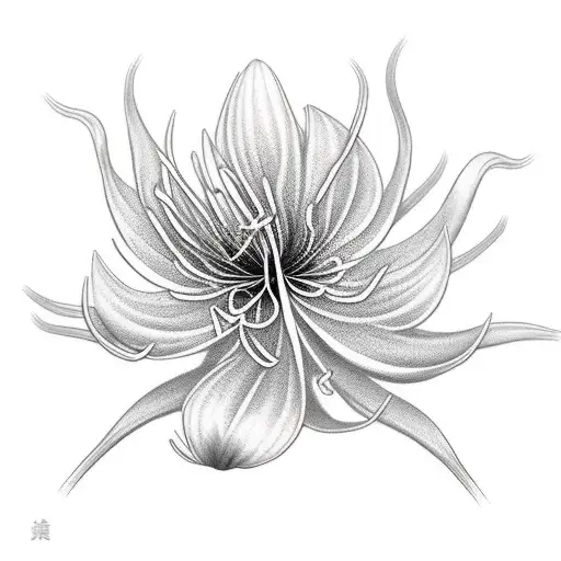 rad spider lily tattoo design idea