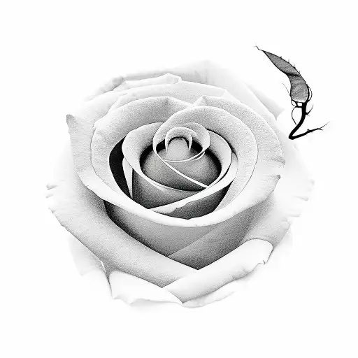 A minimalist tattoo of a broken heart with a delicate rose growing out of it tattoo design idea