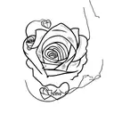 A minimalist tattoo of a heart-shaped rose wrapped in barbed wire, with Sam's name subtly incorporated tattoo design idea