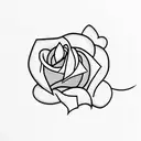 A minimalist tattoo of a heart-shaped rose wrapped in barbed wire, with Sam's name subtly incorporated tattoo design idea