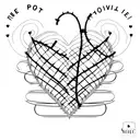 A minimalist tattoo of a heart-shaped rose wrapped in barbed wire, with Sam's name subtly incorporated tattoo design idea