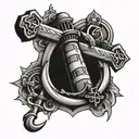lighthouse anchor cross tattoo design idea