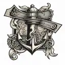lighthouse anchor cross tattoo design idea