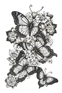 A unique design combining your mom and dad's birth flowers (August and October) with butterflies, symbolizing your special bond with your mom. The flowers can be subtly integrated into the wings of the butterflies for a harmonious look. tattoo design idea