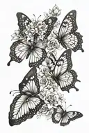 A unique design combining your mom and dad's birth flowers (August and October) with butterflies, symbolizing your special bond with your mom. The flowers can be subtly integrated into the wings of the butterflies for a harmonious look. tattoo design idea