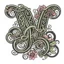 KAT in fancy script font tattoo design idea