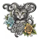 KAT in fancy script font tattoo design idea