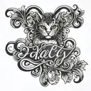 KAT in fancy script font tattoo design idea