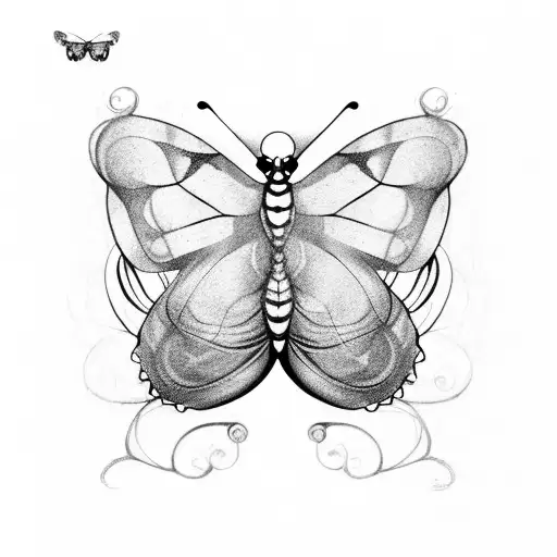 a butterfly wing, with a semicolon as the butterfly's body and inside the wing a cancer sickness symbol  tattoo design idea