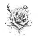 Polish sword with roses tattoo design idea