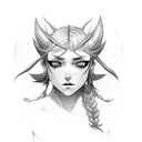 girl demon tattoo design idea