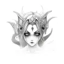 girl demon tattoo design idea