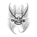 devil smoking a cigar tattoo design idea