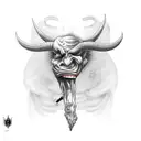 devil smoking a cigar tattoo design idea