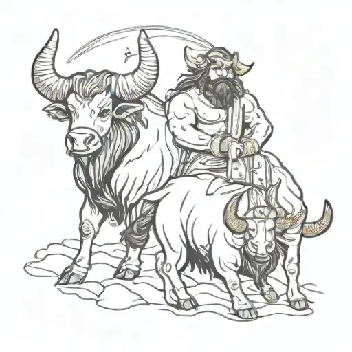 tauros and capricorn zodiac tattoo design idea