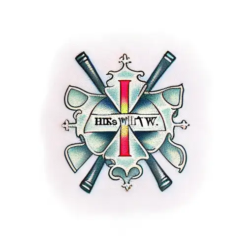 Cross with the words "his will" over the words "my will" tattoo design idea