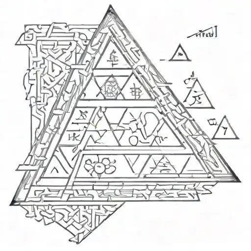 In a triangle shape, I want the runes tiwaz, ansuz, fehu tattoo design idea