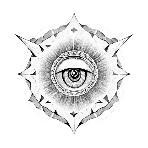 merkabah eye tattoo design idea