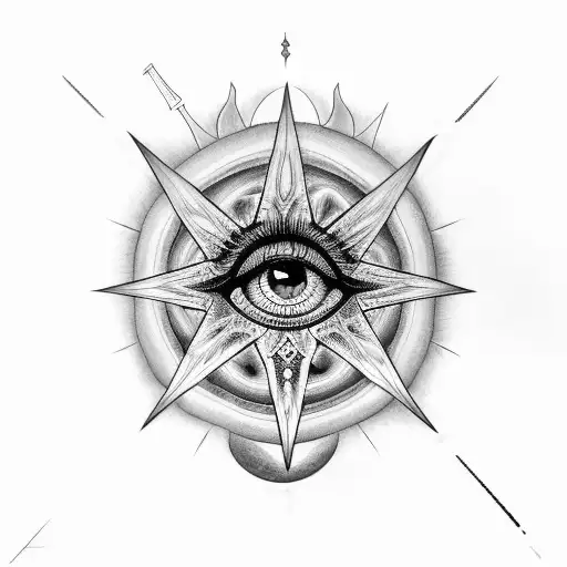 merkabah eye tattoo design idea
