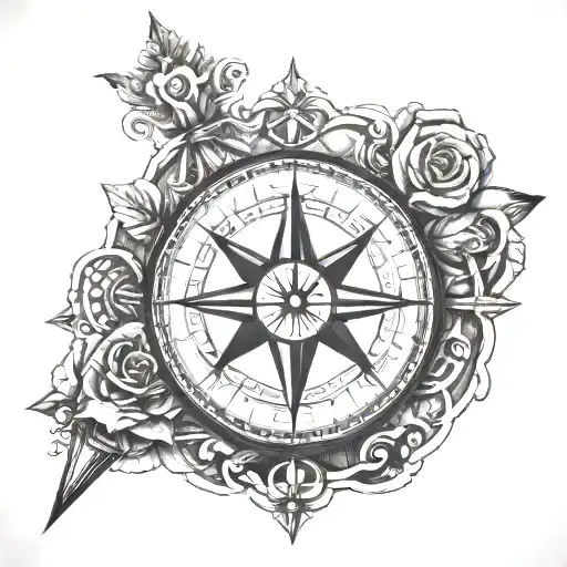 moral  compass tattoo design idea