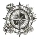 moral  compass tattoo design idea