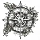 moral  compass tattoo design idea