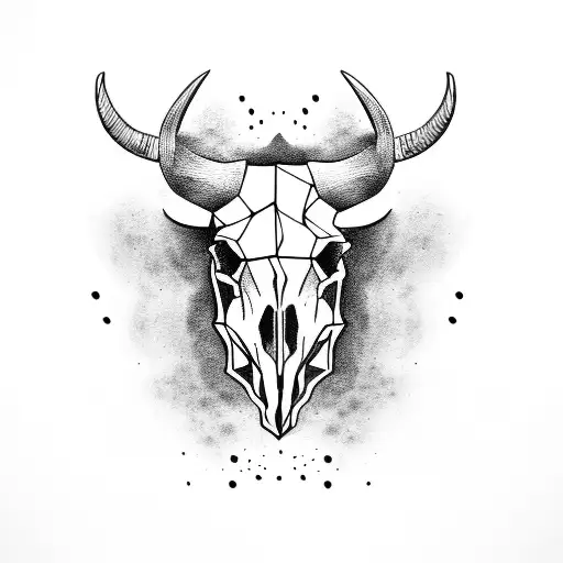 Bull Skull tattoo design idea