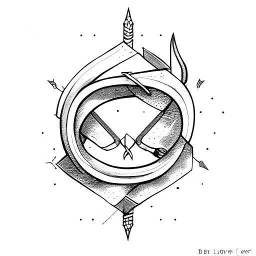 bow and arrow tattoo design idea