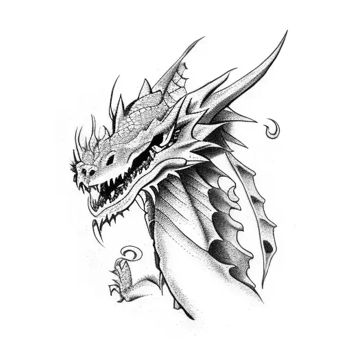 Dragon on forearm wrapping around arm and the tail goes just above the elbow  tattoo design idea