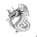Dragon on forearm wrapping around arm and the tail goes just above the elbow  tattoo design idea