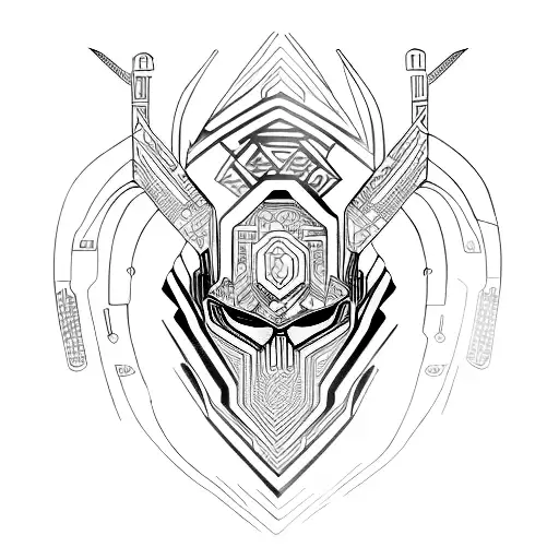cyber tribal tattoo design idea