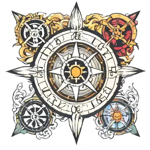 One Piece compass rose tattoo design idea