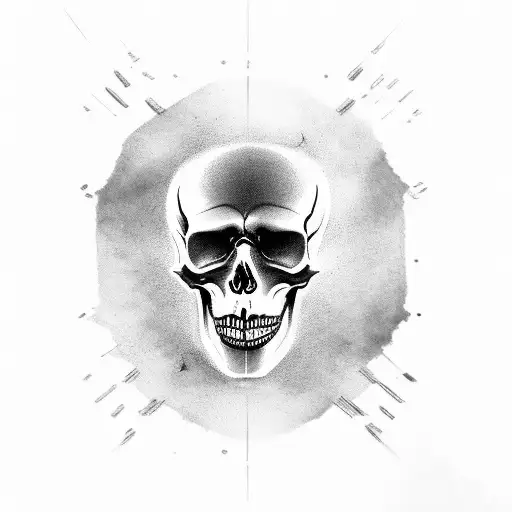 flaming skull with semi colon tattoo design idea