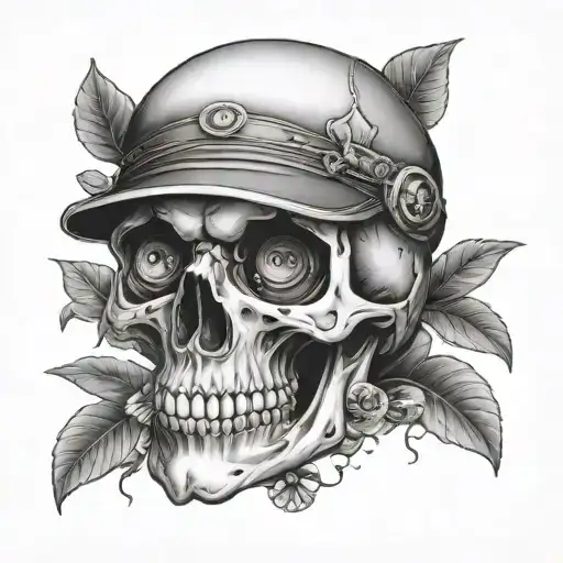 Skull with pennies on the eyes tattoo design idea