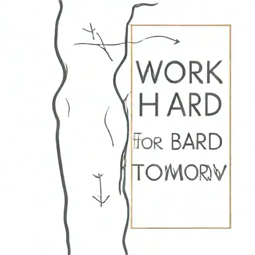 back of the arm that says work hard today for tomorrow simple words tattoo design idea