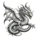 dragon vertical tattoo design idea