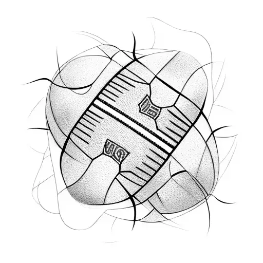 An abstract design of a football field with motivational quotes scattered throughout, encapsulating the client's love for football and motivation tattoo design idea