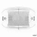 An abstract design of a football field with motivational quotes scattered throughout, encapsulating the client's love for football and motivation tattoo design idea