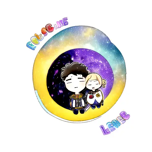 A new-school design featuring a cosmic galaxy with the names 'Josh', 'Morgane', 'Elie', and 'Leo' tattoo design idea