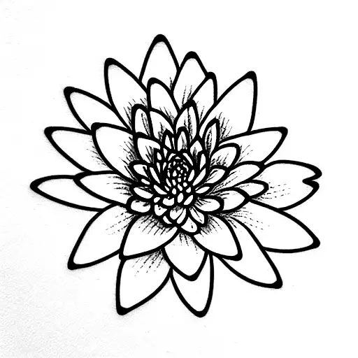 chrysanthemum and water lily tattoo design idea