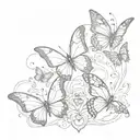 5 butterflies infinity heart tattoo design idea