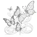 5 butterflies infinity heart tattoo design idea
