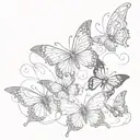 5 butterflies infinity heart tattoo design idea