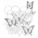 5 butterflies infinity heart tattoo design idea