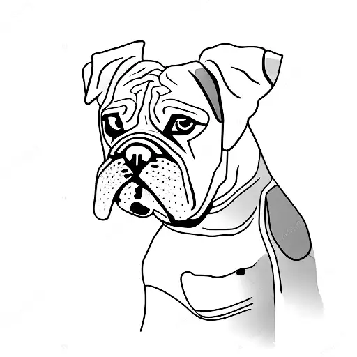 boxer dog  tattoo design idea